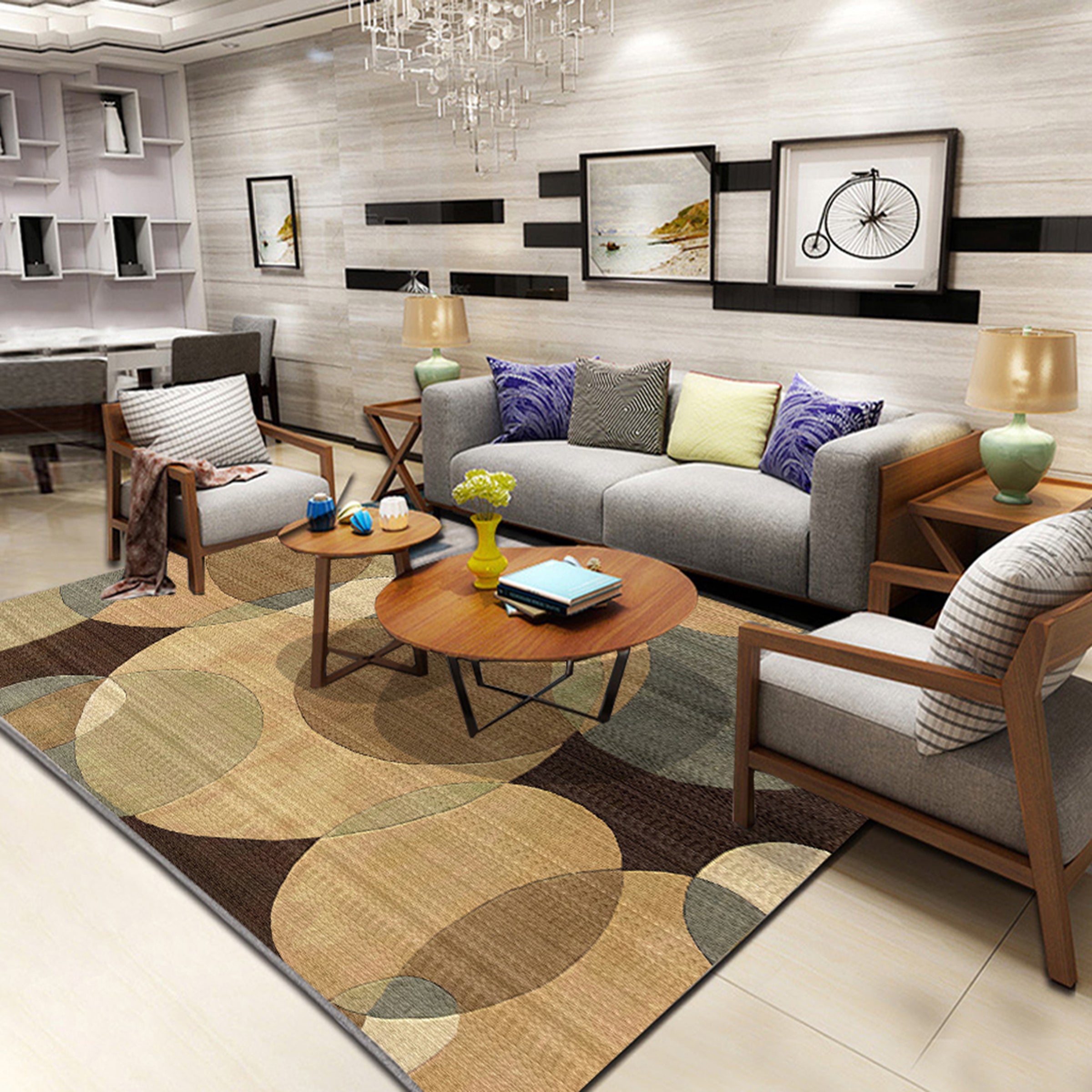 3D Modern Round WG052 Non Slip Rug Mat Mat AJ Creativity Home