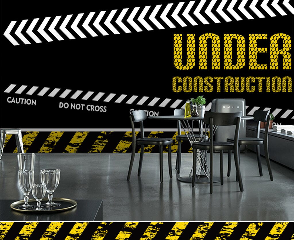 3D Yellow Letters WC048 Wall Murals Wallpaper AJ Wallpaper 2