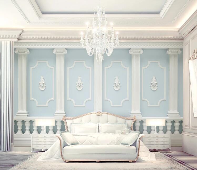 3D Simple Blue WC145 Wall Murals Wallpaper AJ Wallpaper 2