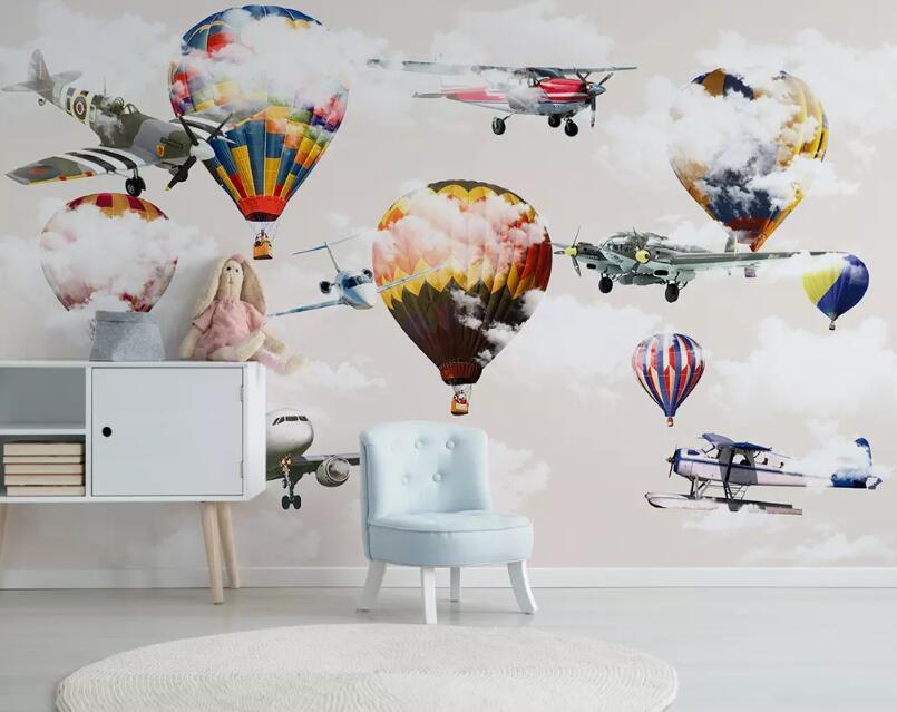 3D Airplane Balloon 1090 Wall Murals Wallpaper AJ Wallpaper 2