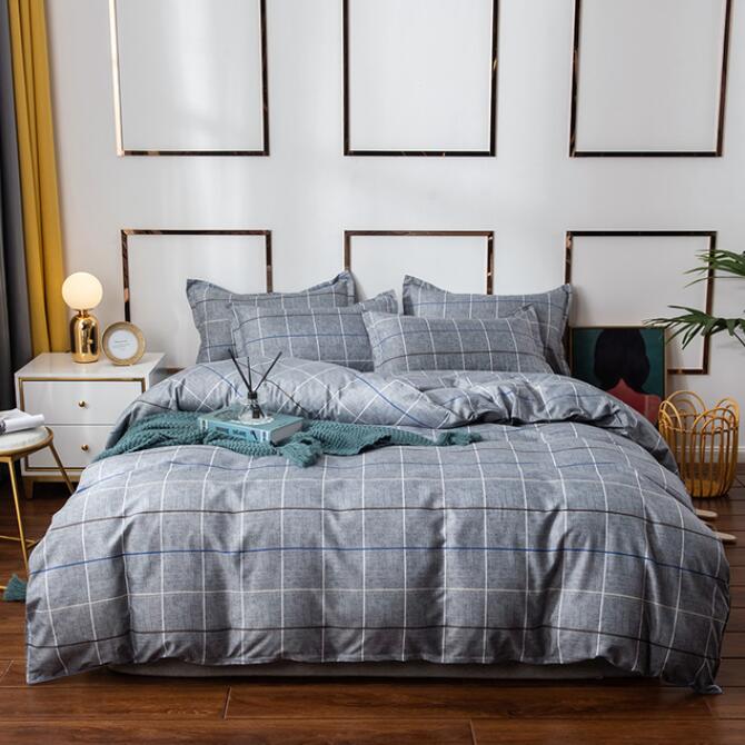 3D Grey Grid 13093 Bed Pillowcases Quilt