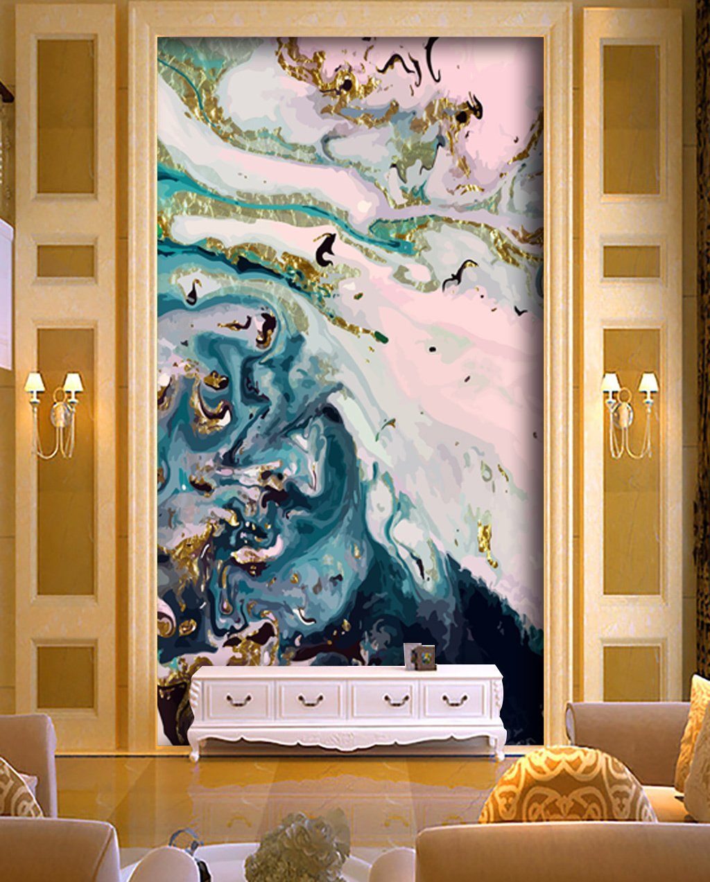 3D Mountain River Map 500 Wall Murals Wallpaper AJ Wallpaper 2