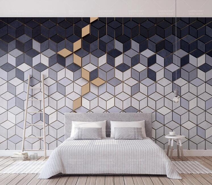 3D Geometric Patchwork WC202 Wall Murals Wallpaper AJ Wallpaper 2