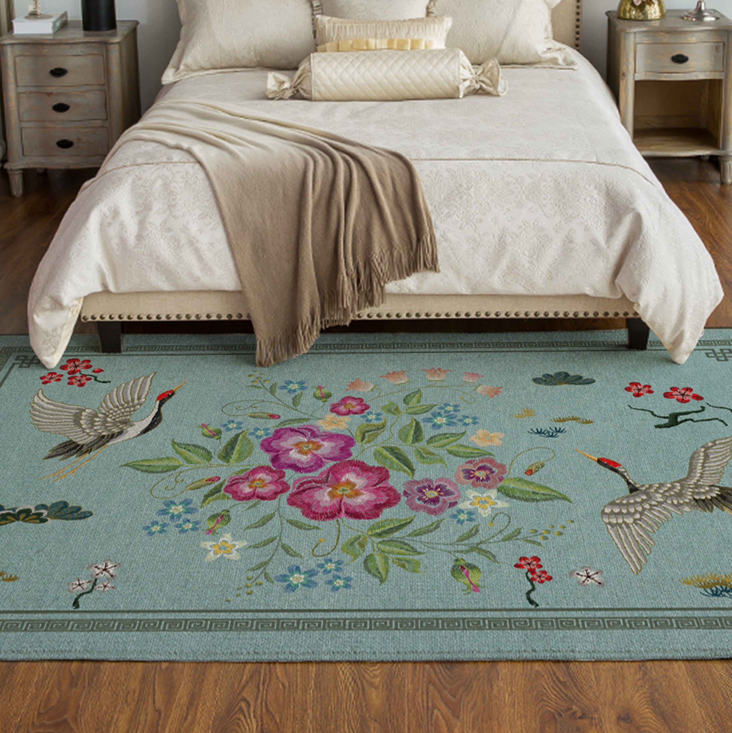 3D Flower Bird WG464 Non Slip Rug Mat Mat AJ Creativity Home