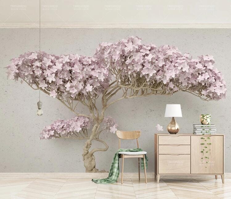 3D Pink Tree WC198 Wall Murals Wallpaper AJ Wallpaper 2