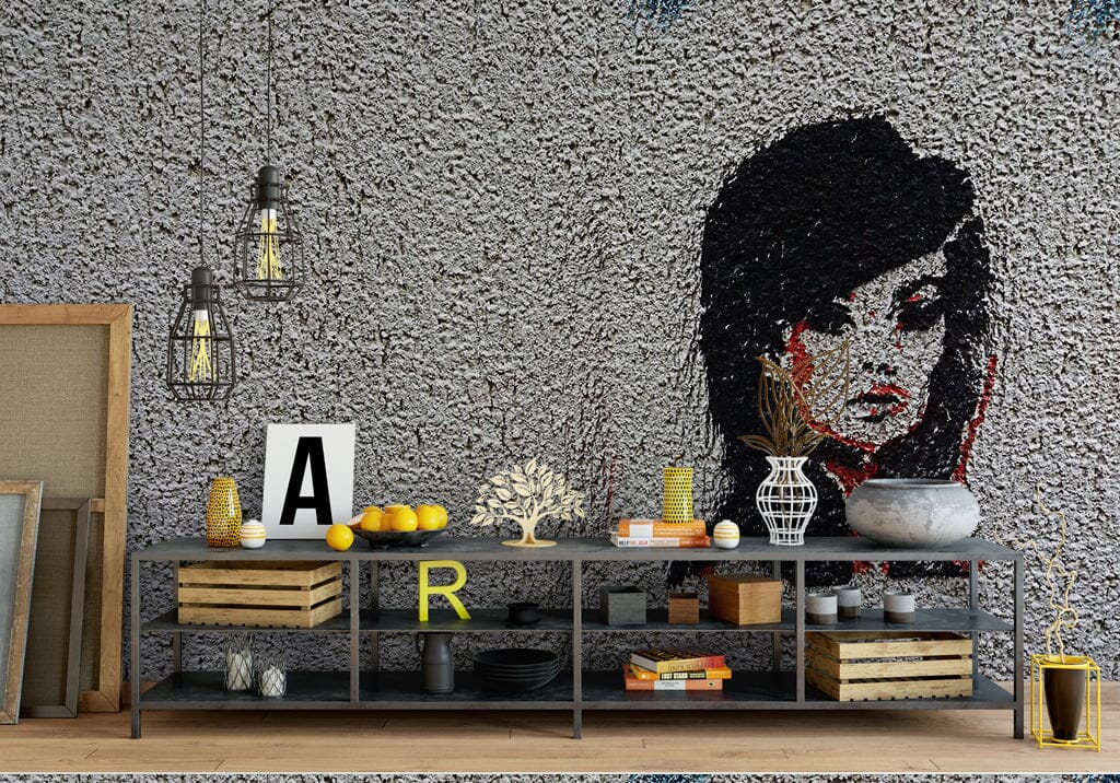 3D Sketch Girl WC024 Wall Murals Wallpaper AJ Wallpaper 2