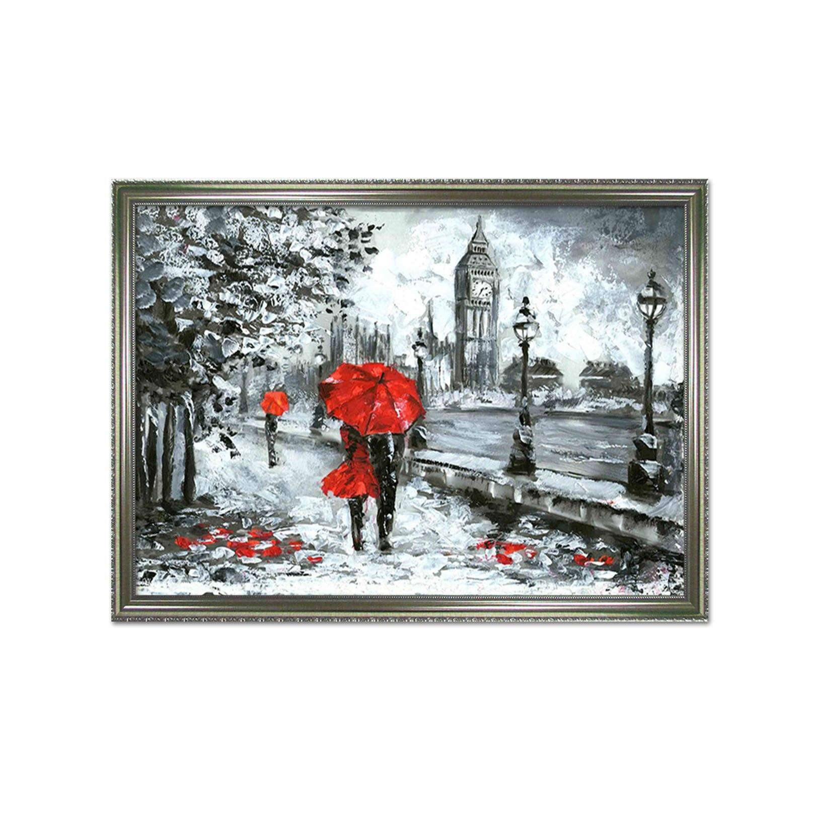 3D Couple Umbrella 112 Fake Framed Print Painting Wallpaper AJ Creativity Home