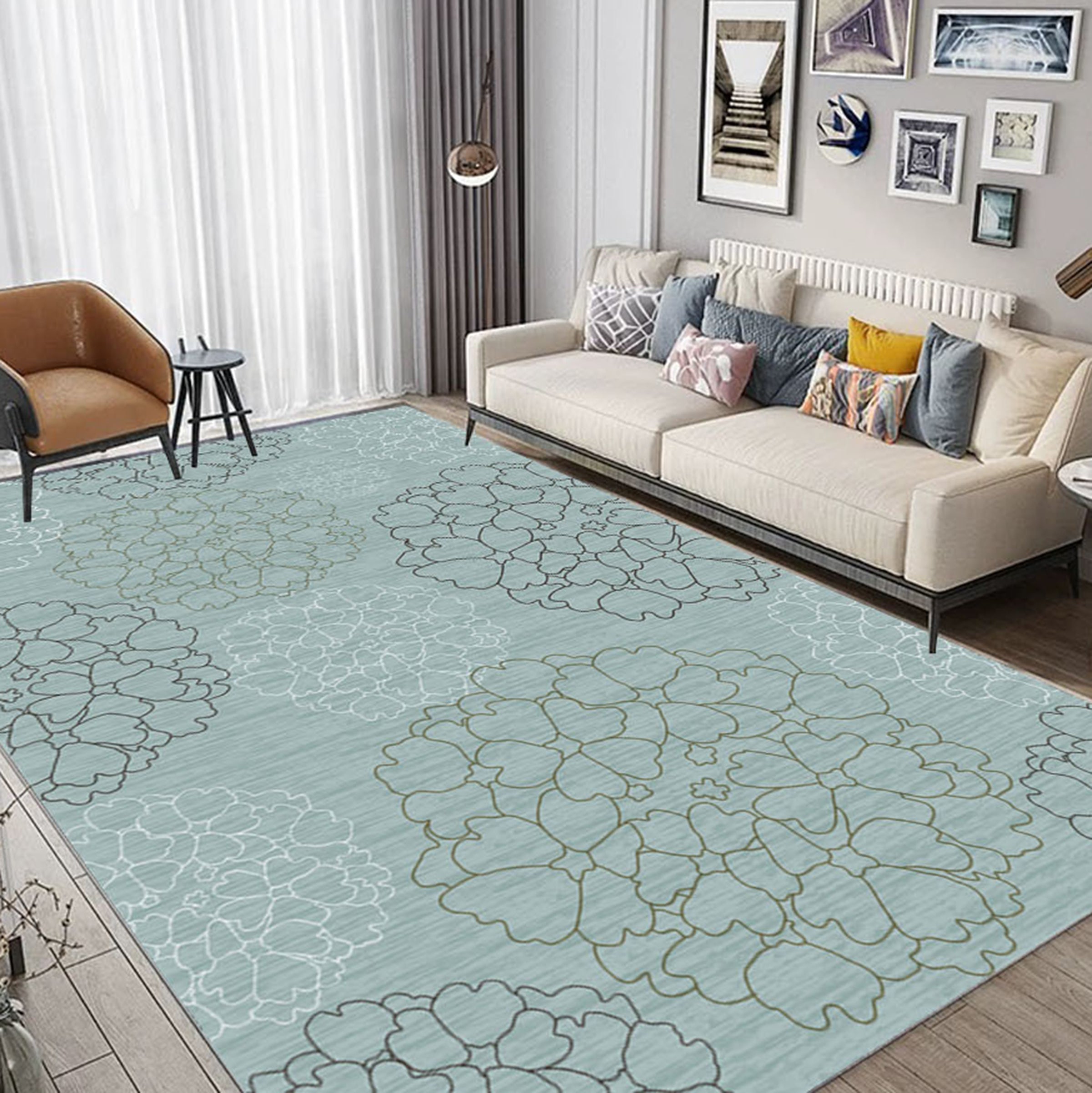 3D Flower Cluster WG521 Non Slip Rug Mat Mat AJ Creativity Home