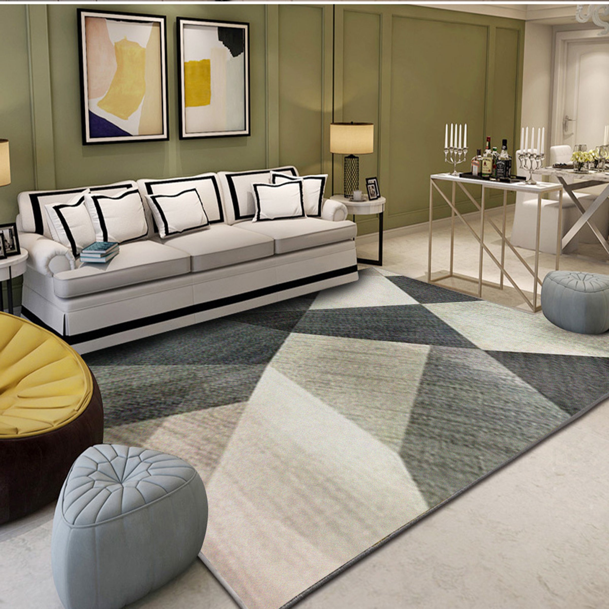 3D Irregular Geometry WG039 Non Slip Rug Mat Mat AJ Creativity Home