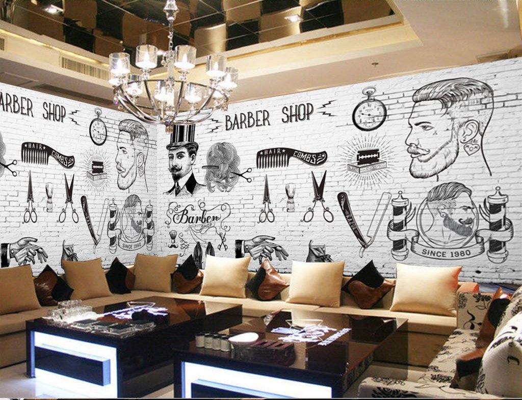 3D Barber Shop Grandfather 46 Wall Murals Wallpaper AJ Wallpaper 2