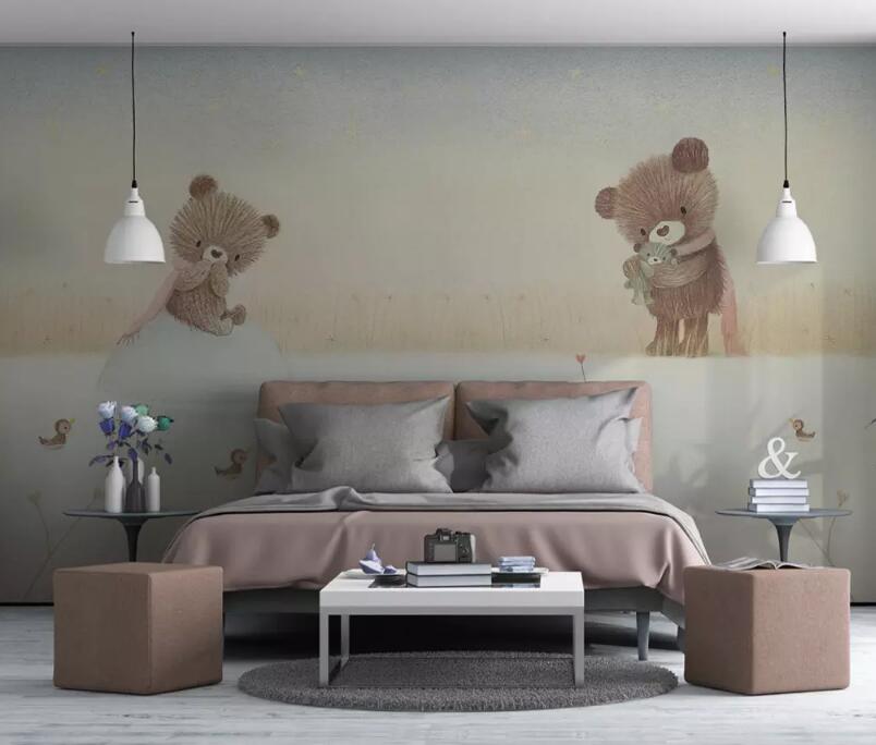3D Cute Bear 736 Wall Murals Wallpaper AJ Wallpaper 2