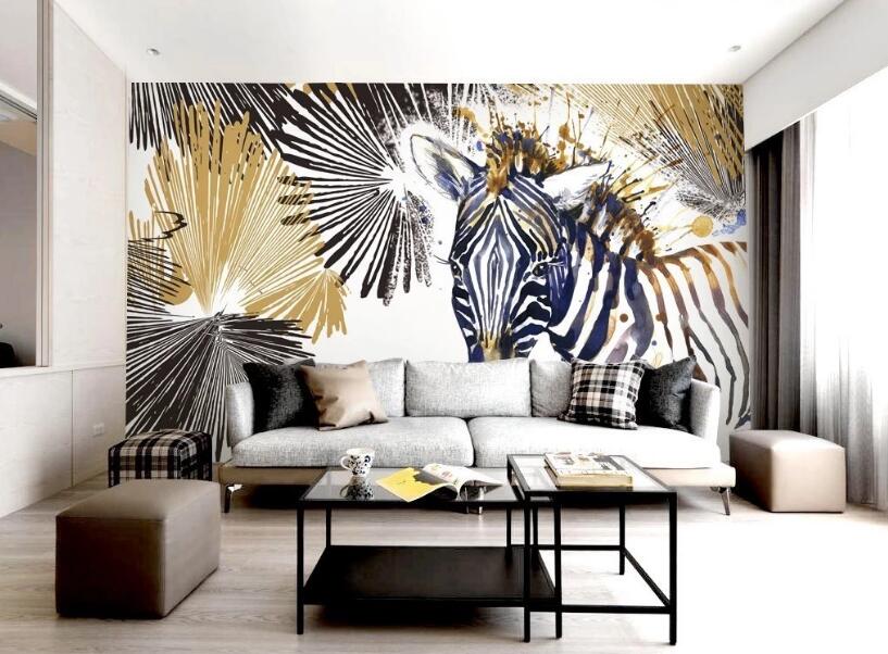 3D Color Zebra 1042 Wall Murals Wallpaper AJ Wallpaper 2