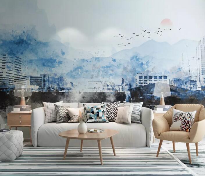 3D Misty City 1048 Wall Murals Wallpaper AJ Wallpaper 2