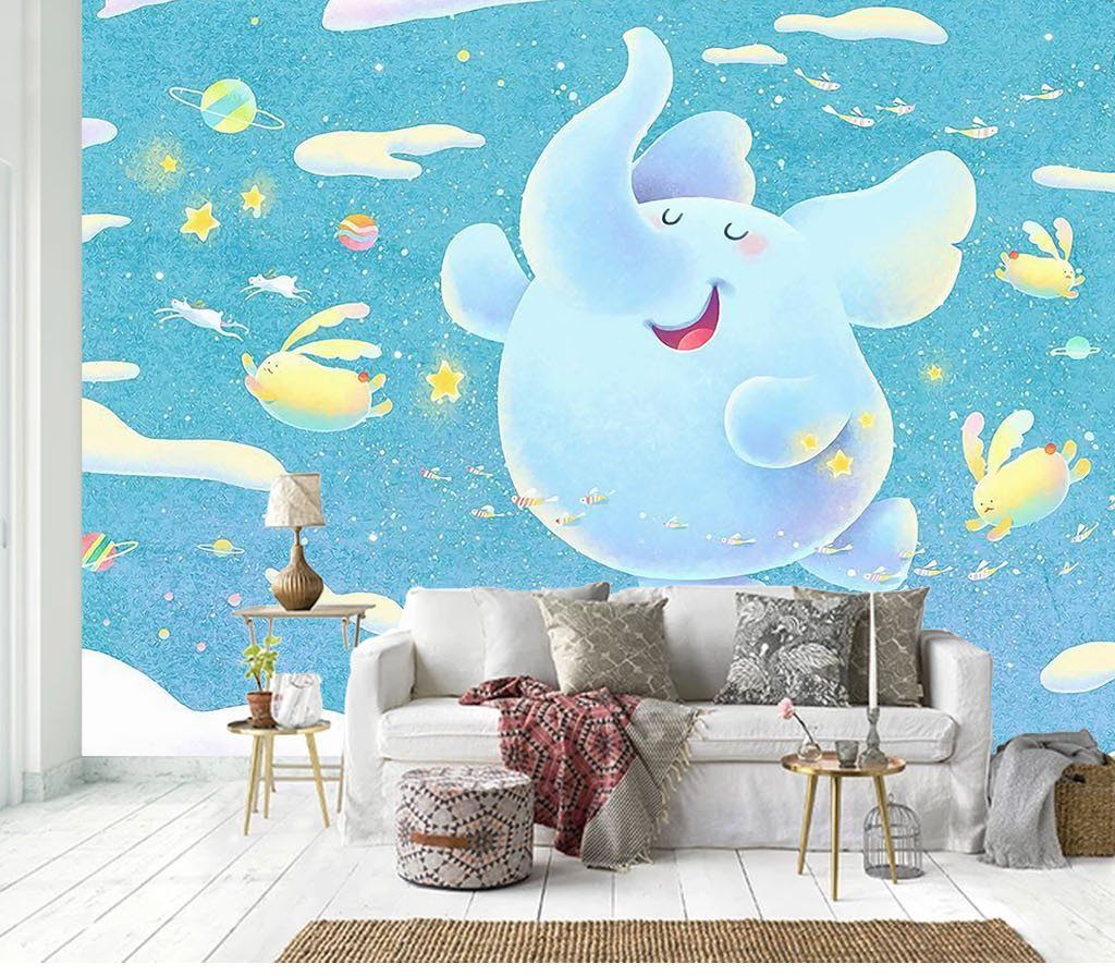 3D Cute Little Elephant 827 Wall Murals Wallpaper AJ Wallpaper 2