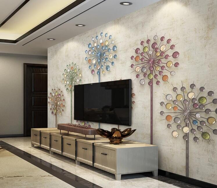 3D Diamond Dandelion WC227 Wall Murals Wallpaper AJ Wallpaper 2
