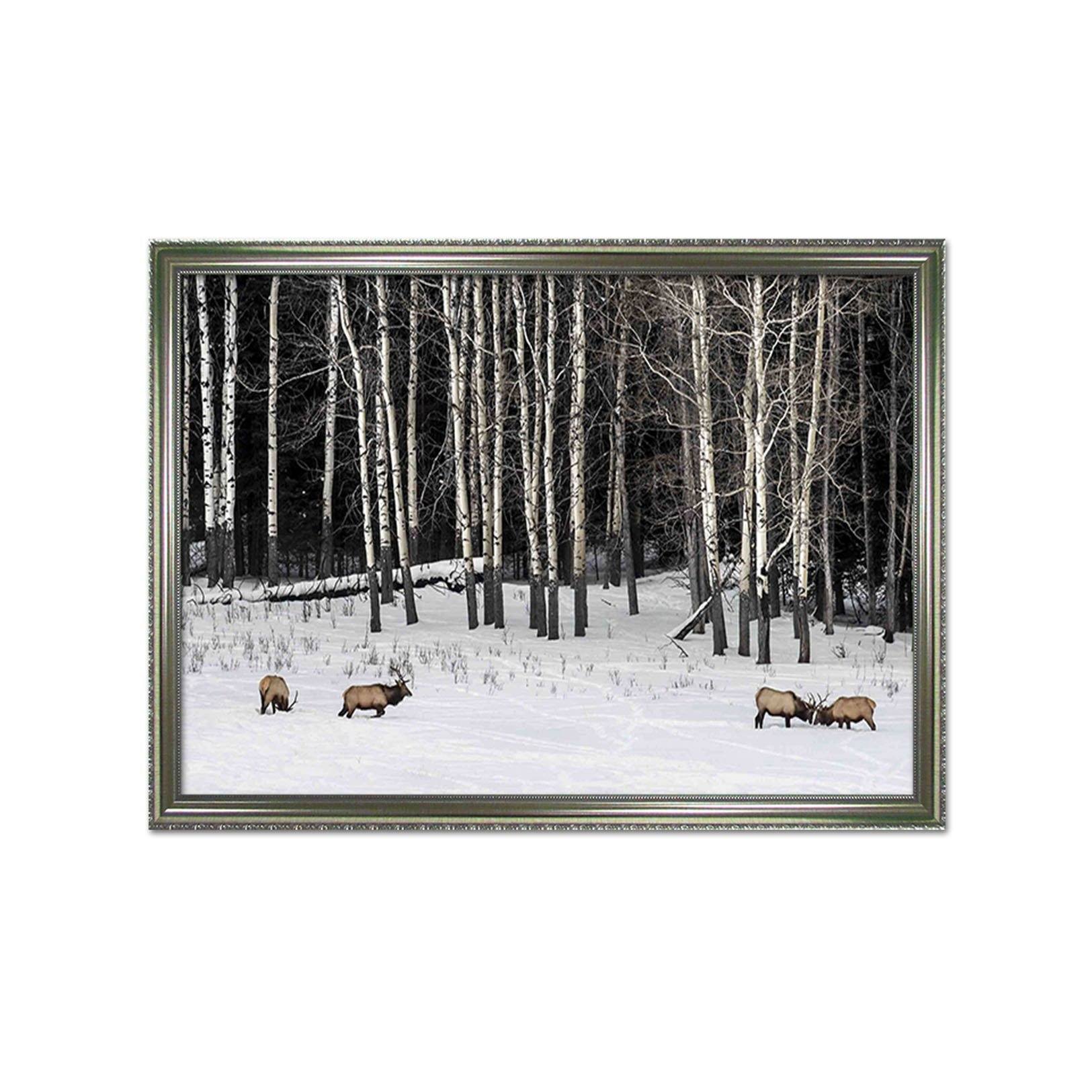 3D Snow Tree 099 Fake Framed Print Painting Wallpaper AJ Creativity Home