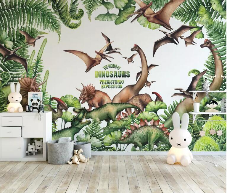 3D Dinosaur Park 1300 Wall Murals Wallpaper AJ Wallpaper 2