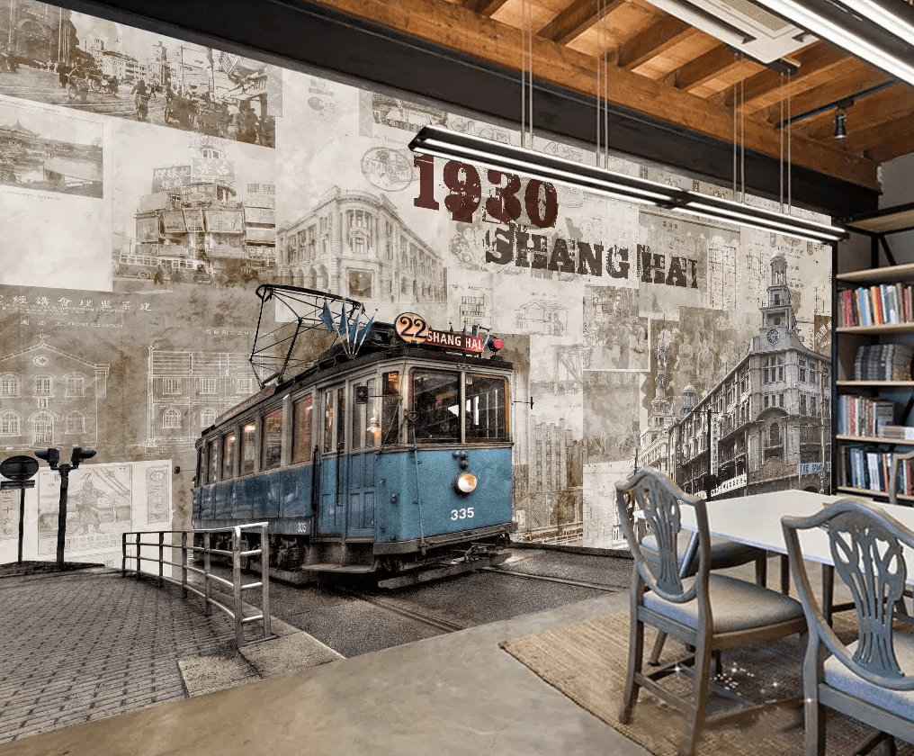 3D Retro Shop Tram 70 Wallpaper AJ Wallpaper 2