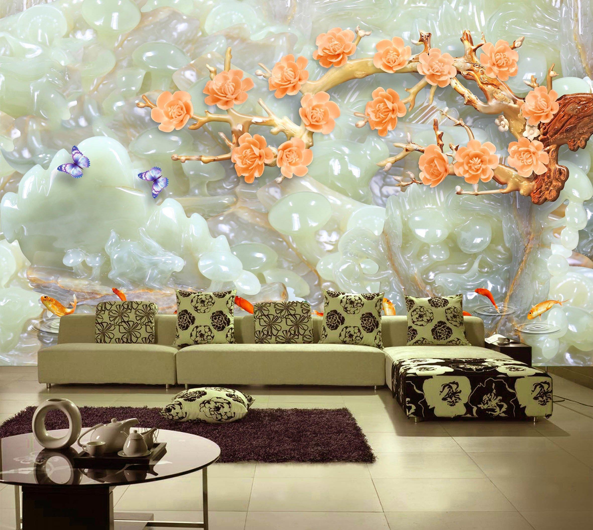 3D Jade Carving Butterfly 291 Wallpaper AJ Wallpaper