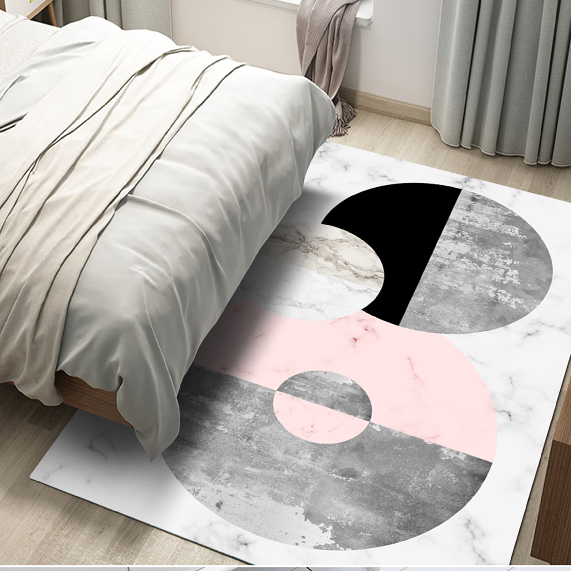 3D Colored Circular Pattern WG452 Non Slip Rug Mat Mat AJ Creativity Home