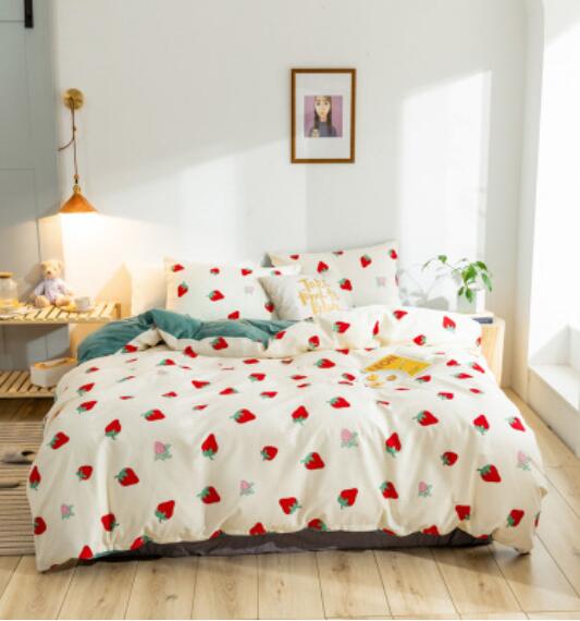 3D Strawberry Pattern 18060 Bed Pillowcases Quilt