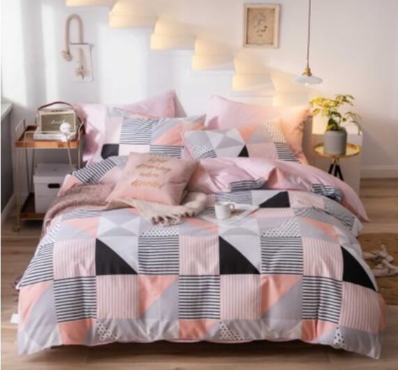 3D Pink Black Square 16073 Bed Pillowcases Quilt