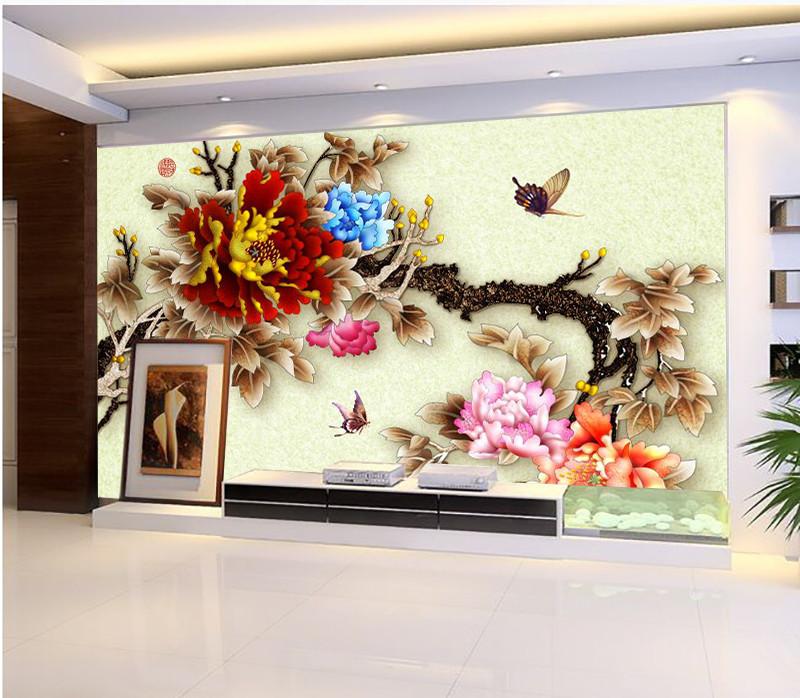 Red And Blue Peony 67 Wallpaper AJ Wallpaper 1