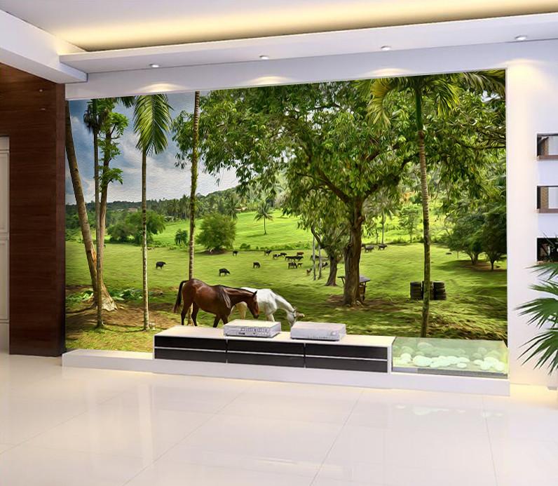 3D Forest Horses 433 Wallpaper AJ Wallpaper