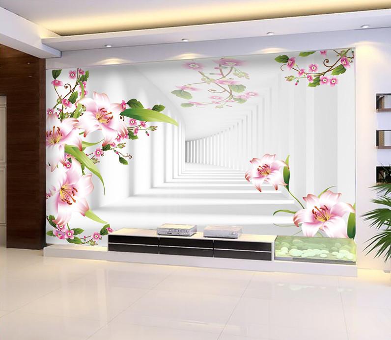 3D Red Flower Vines 862 Wallpaper AJ Wallpaper