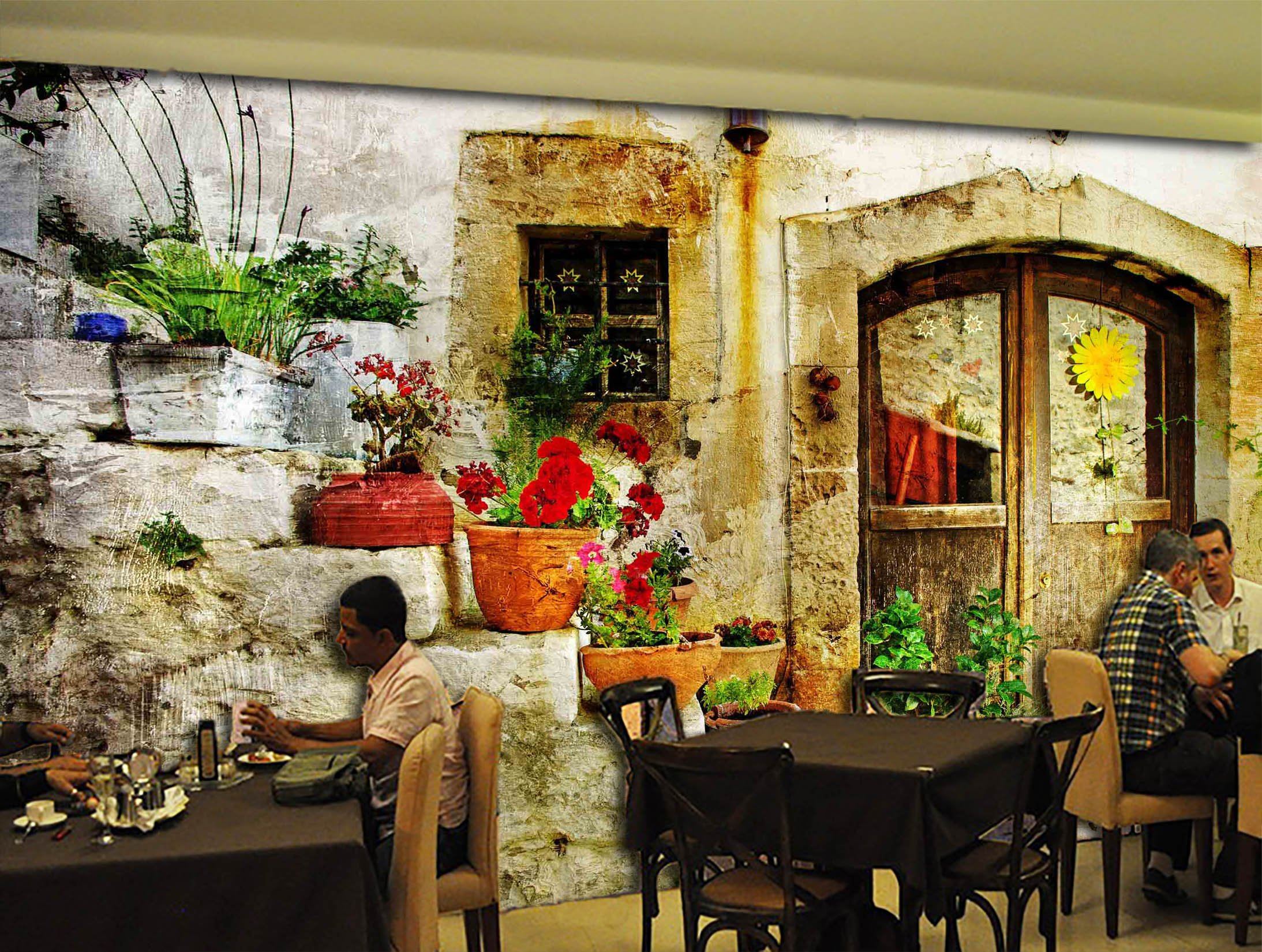 3D Door Flowerpot 663 Wallpaper AJ Wallpaper