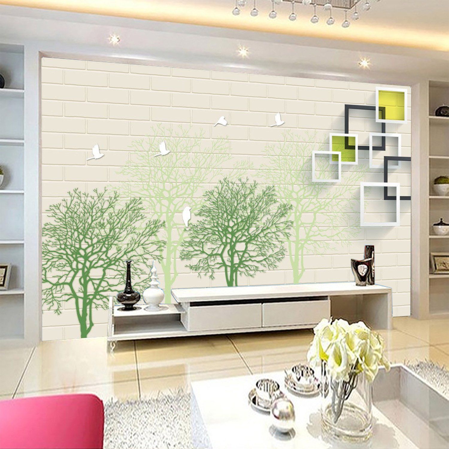 3D Spring Green Tree 849 Wallpaper AJ Wallpaper