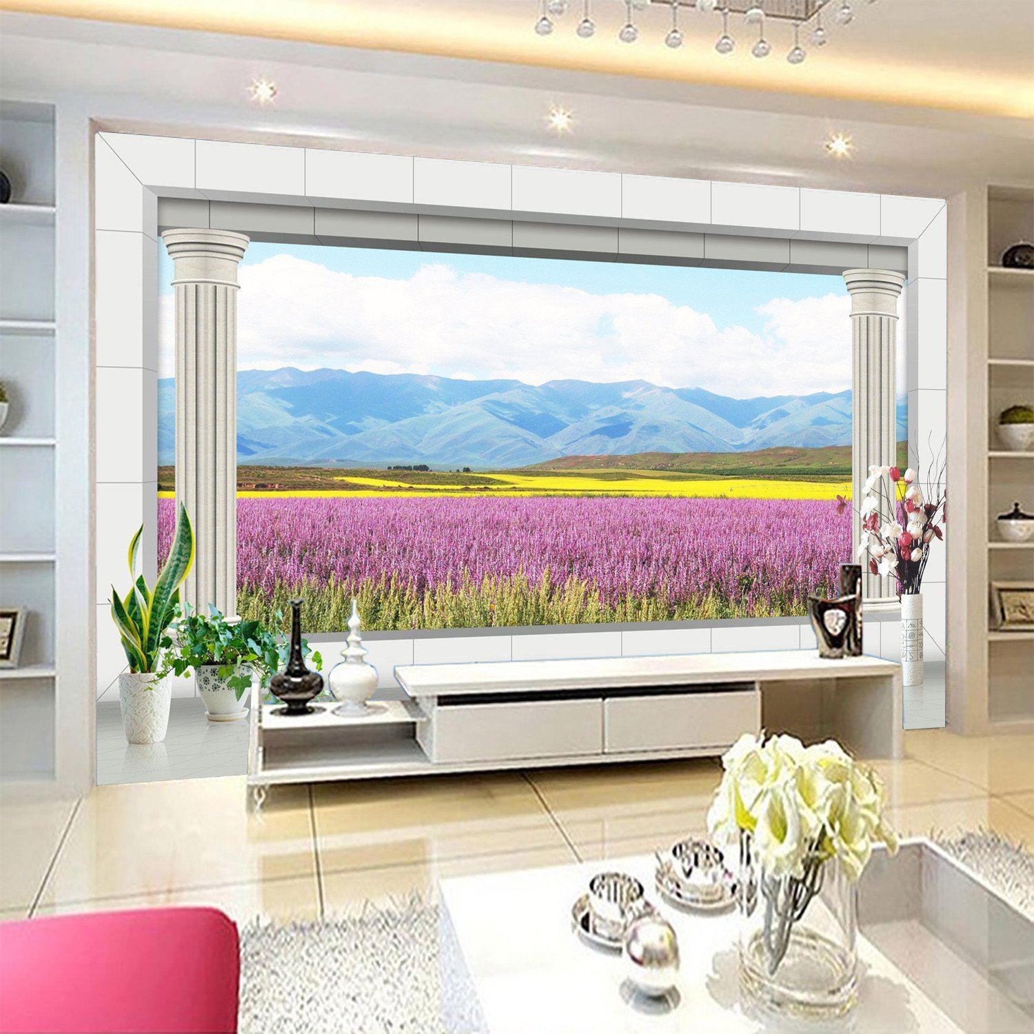 3D Lavender Manor 628 Wallpaper AJ Wallpaper