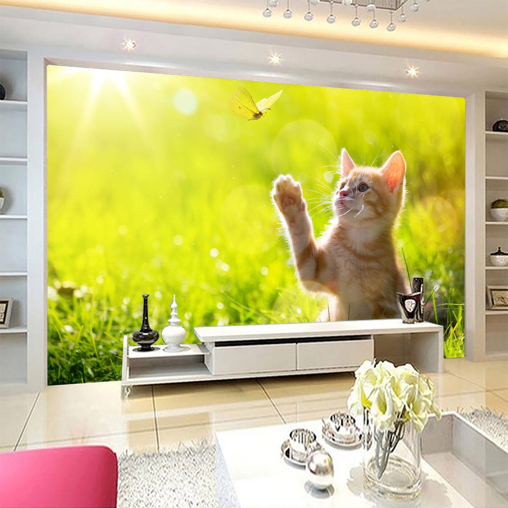 3D Sunny Cat 1068 Wall Murals Wallpaper AJ Wallpaper 2