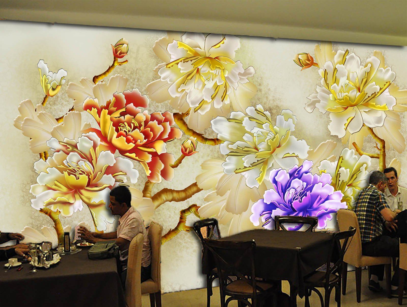 Chic Peony Flowers Wallpaper AJ Wallpaper 2