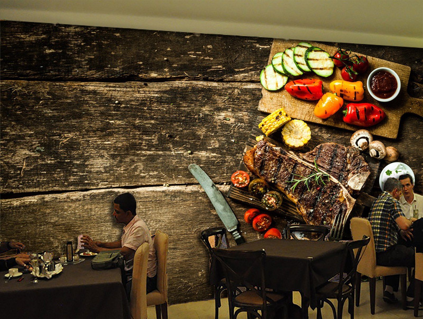 3D Steak Salad 645 Wallpaper AJ Wallpaper