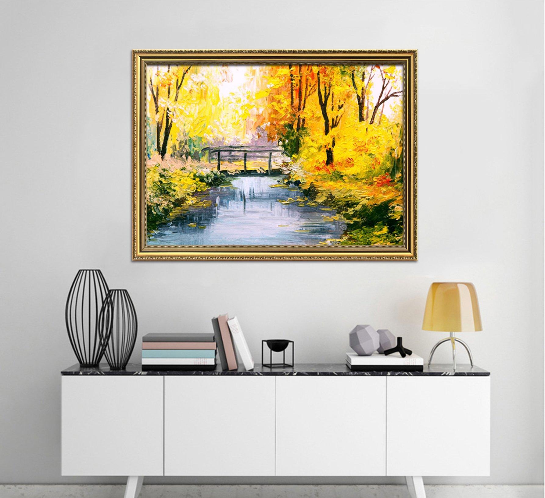3D Maple Bridge 048 Fake Framed Print Painting Wallpaper AJ Creativity Home