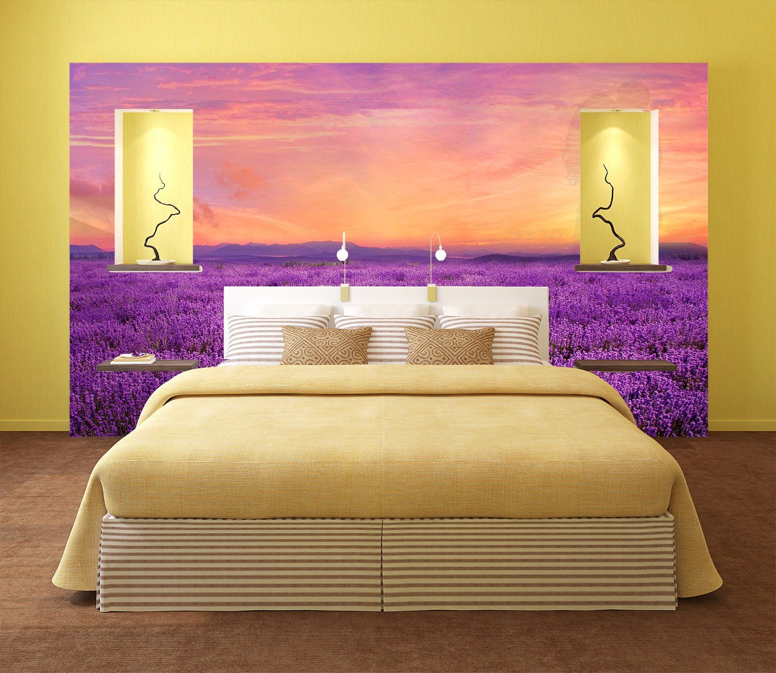 Romantic Purple Field Wallpaper AJ Wallpaper