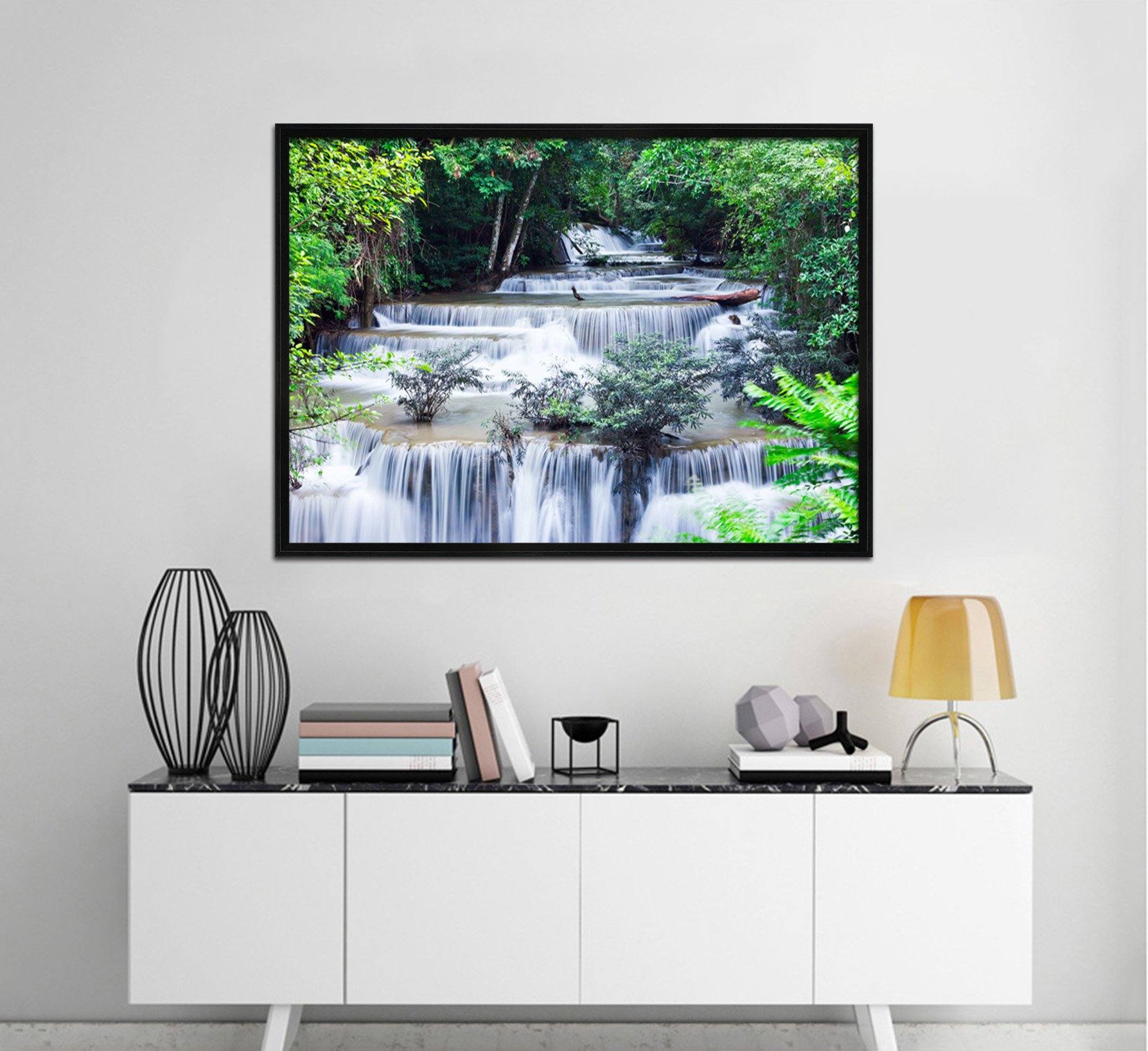 3D Layered River 165 Fake Framed Print Painting Wallpaper AJ Creativity Home