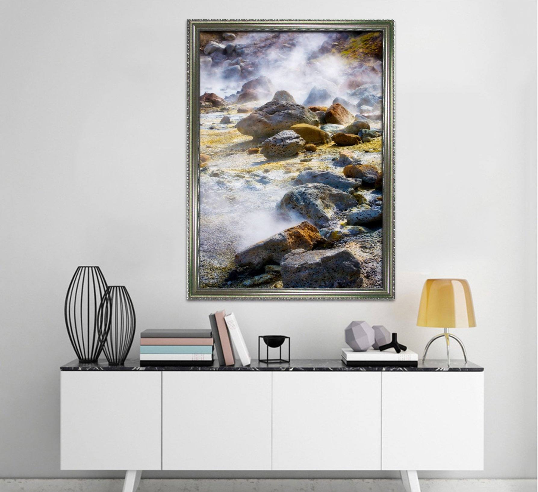 3D Mountain Fog 095 Fake Framed Print Painting Wallpaper AJ Creativity Home