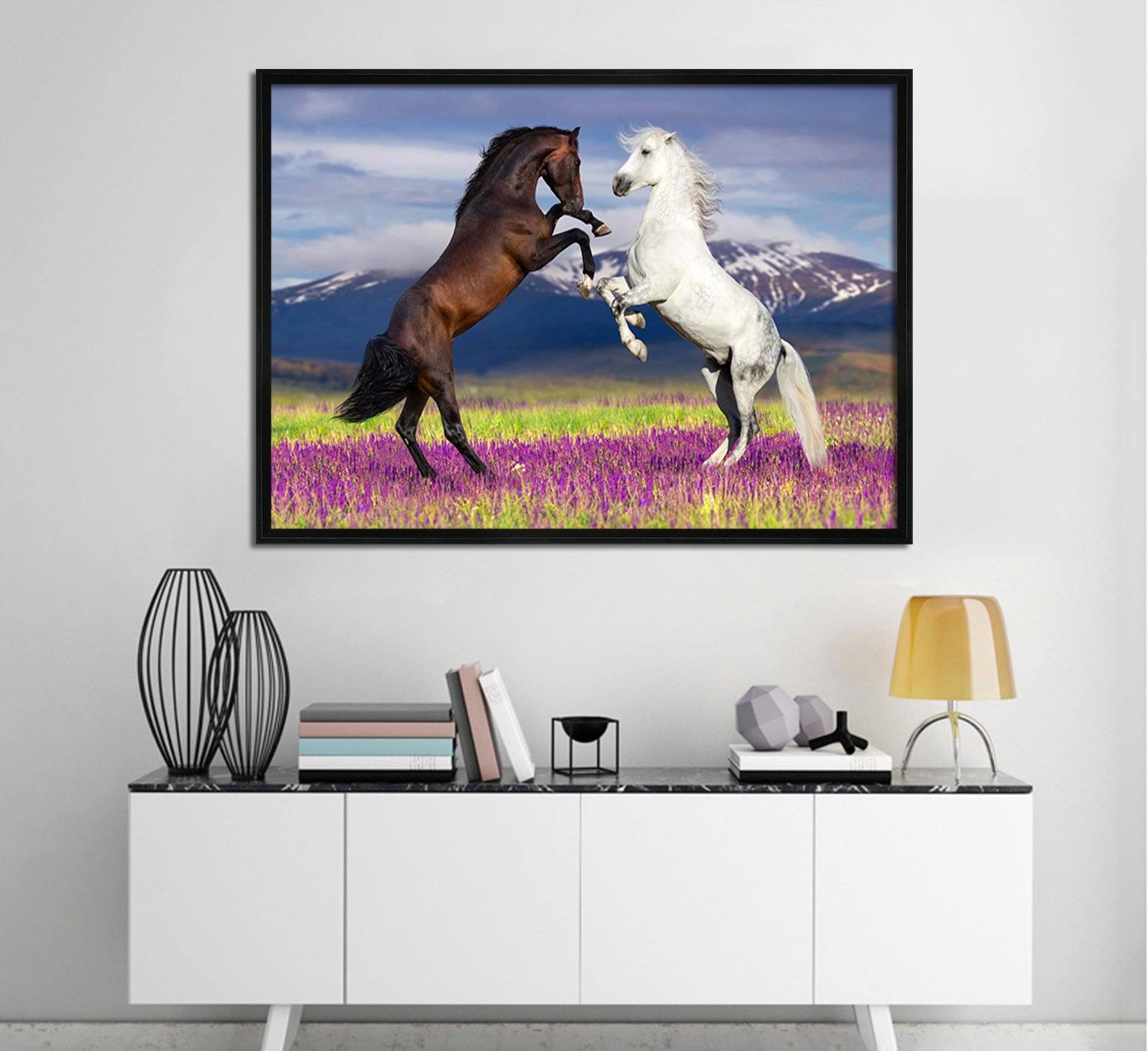 3D Lively Horse 061 Fake Framed Print Painting Wallpaper AJ Creativity Home