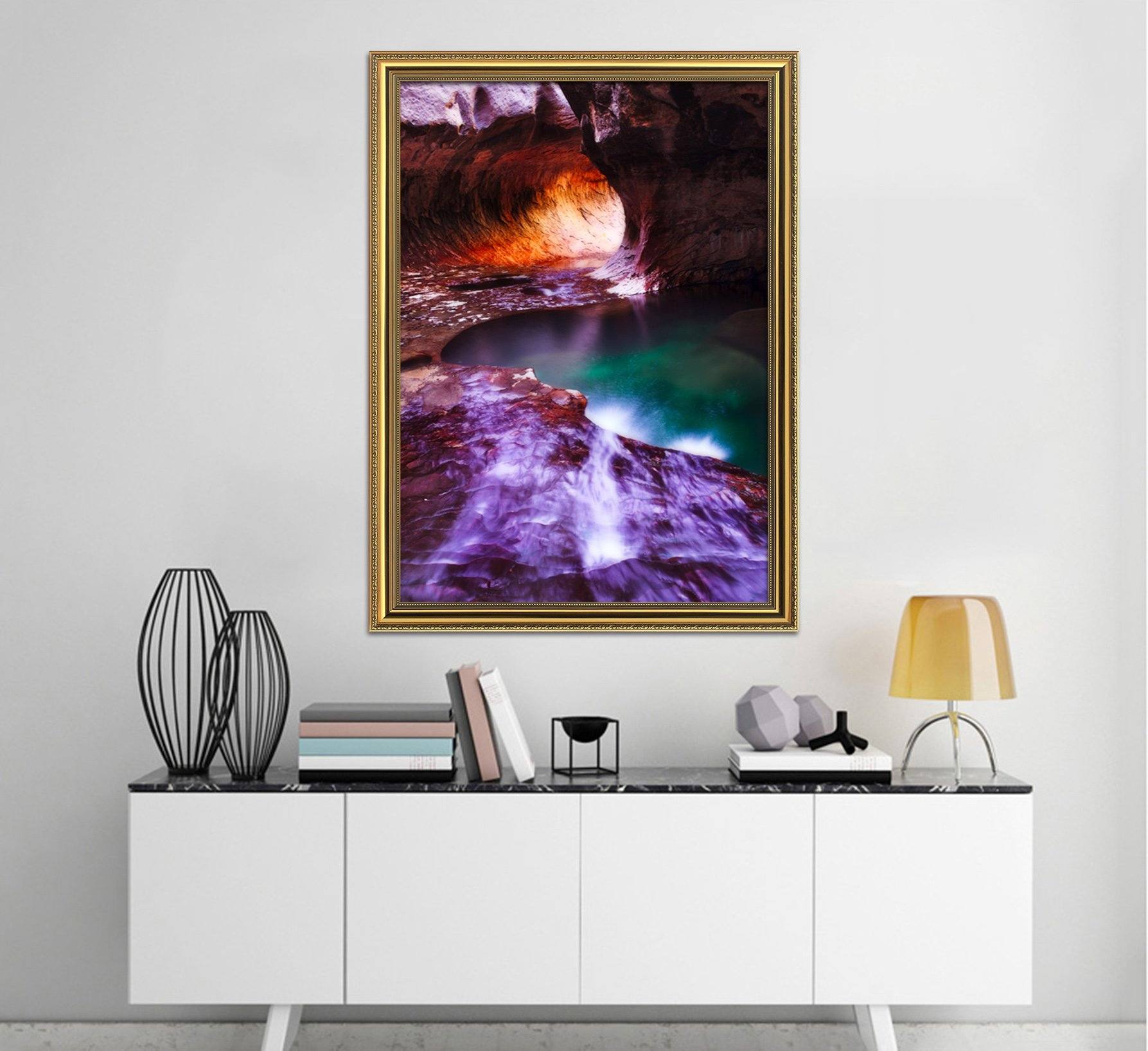 3D Mountain River 059 Fake Framed Print Painting Wallpaper AJ Creativity Home