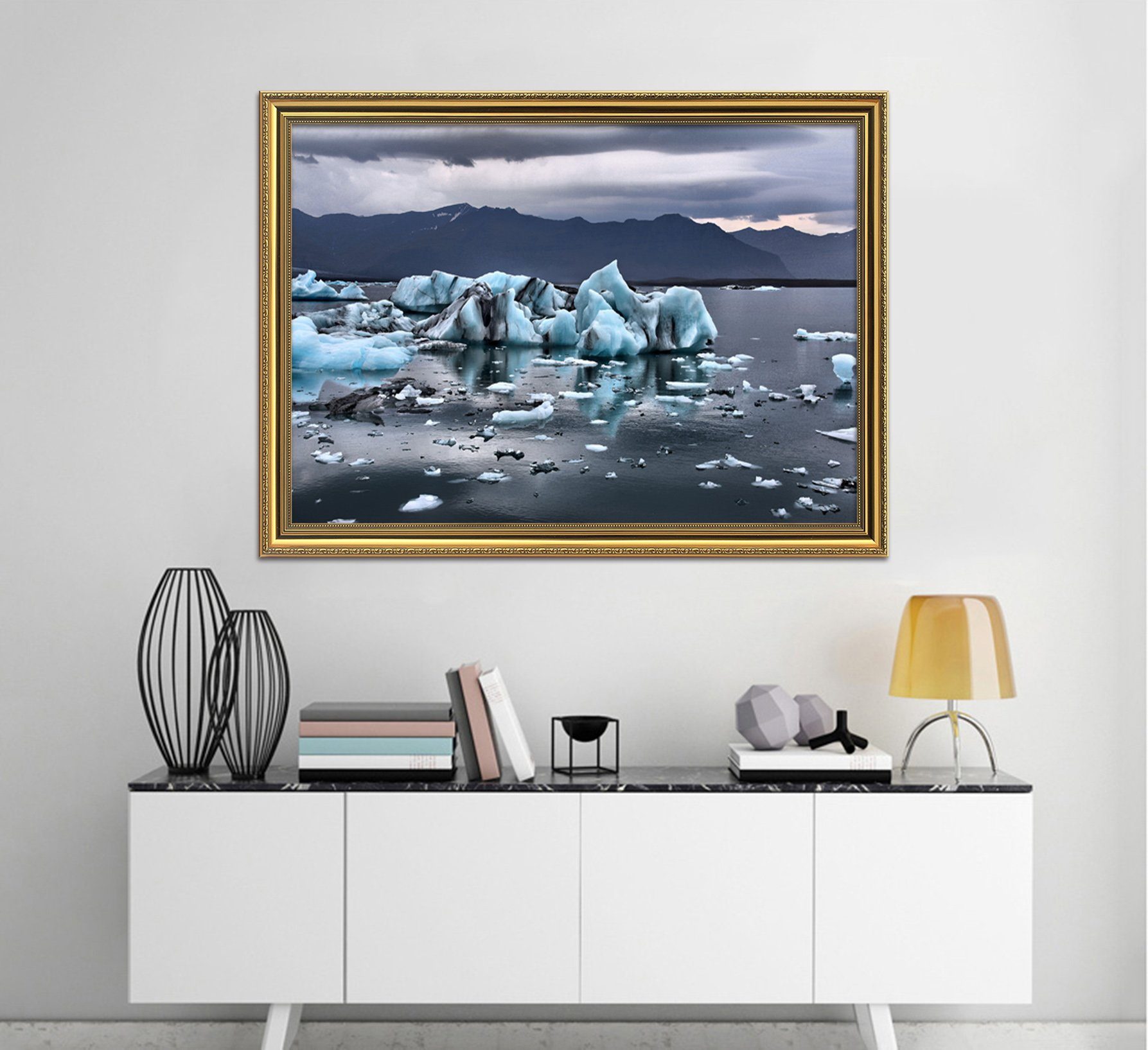 3D Melting Ice 177 Fake Framed Print Painting Wallpaper AJ Creativity Home