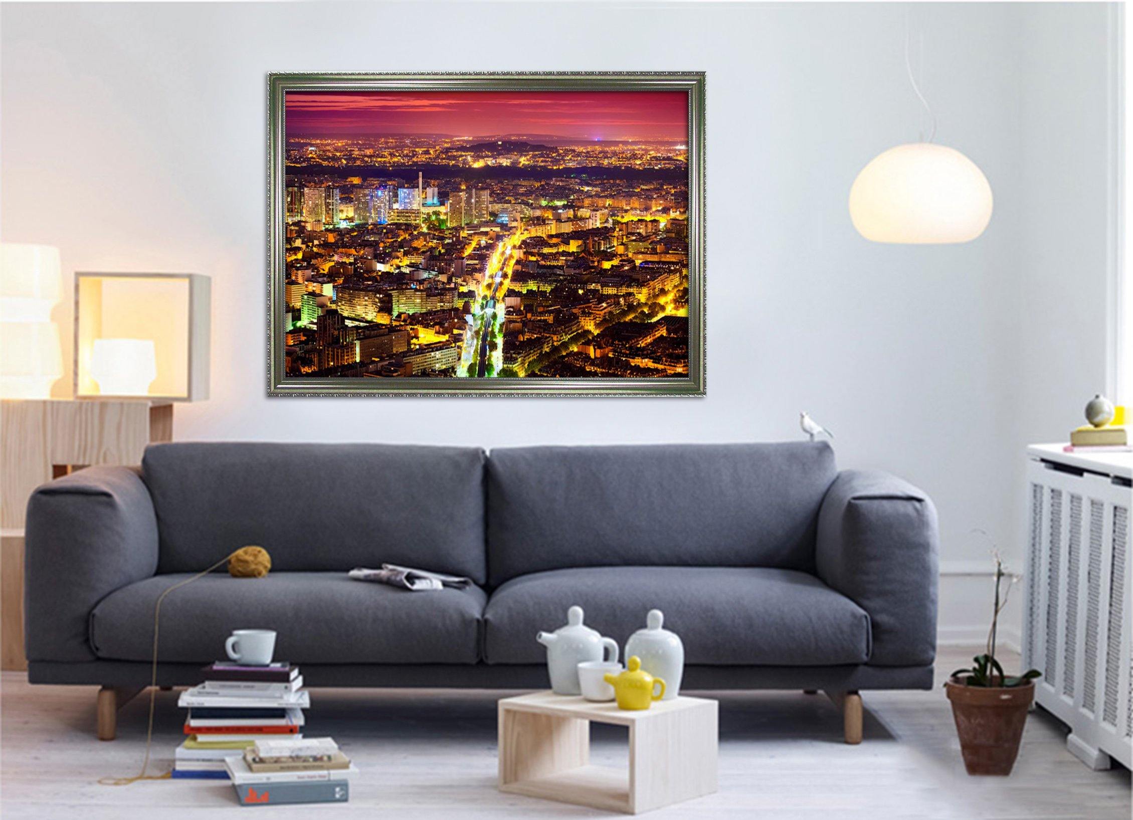 3D Night City 182 Fake Framed Print Painting Wallpaper AJ Creativity Home