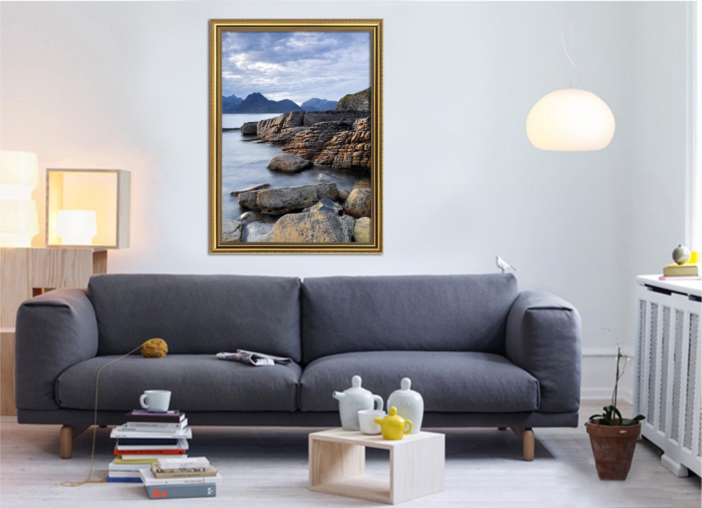 3D Seaside Slope 083 Fake Framed Print Painting Wallpaper AJ Creativity Home