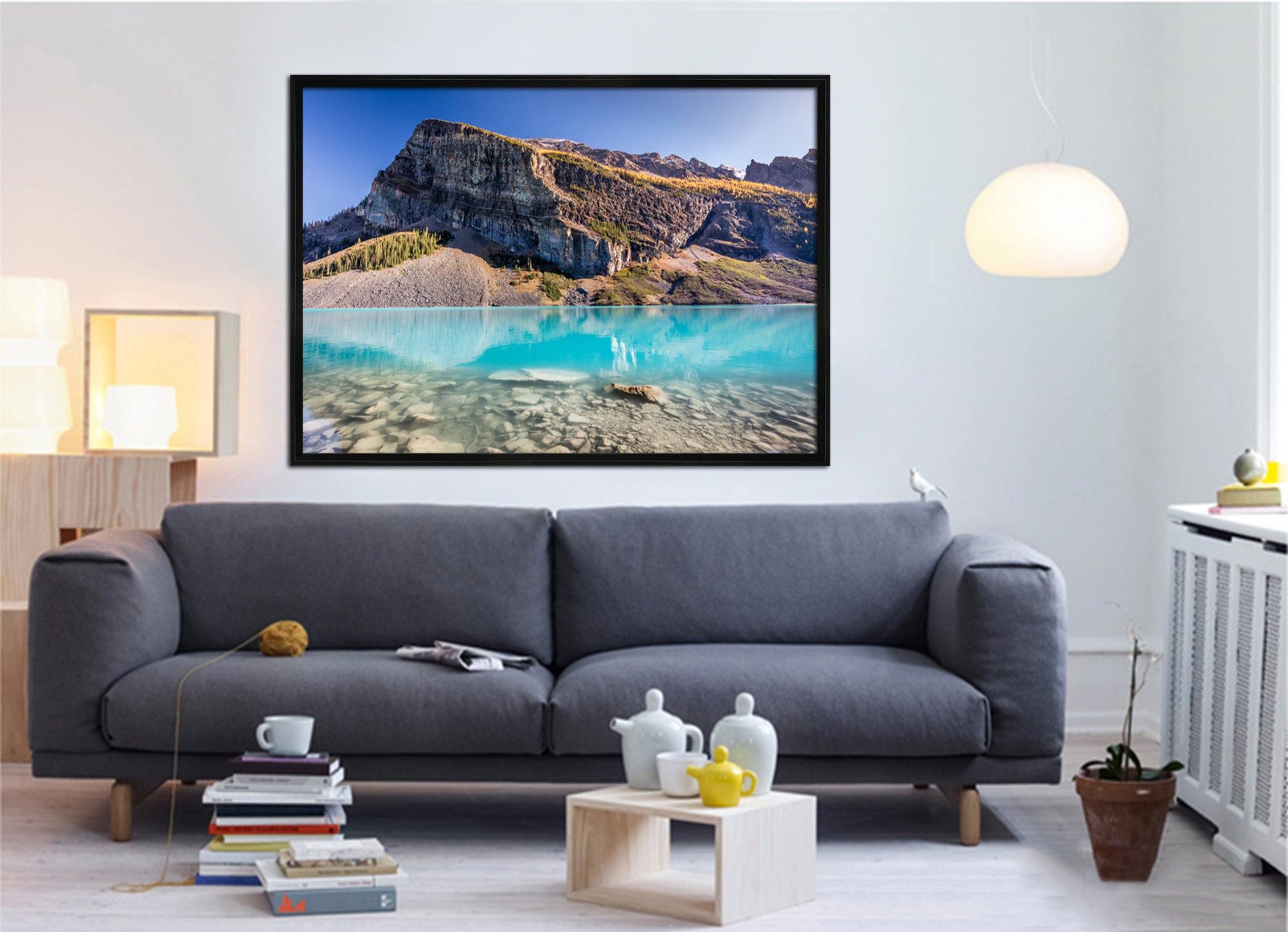 3D Slope Lake 179 Fake Framed Print Painting Wallpaper AJ Creativity Home