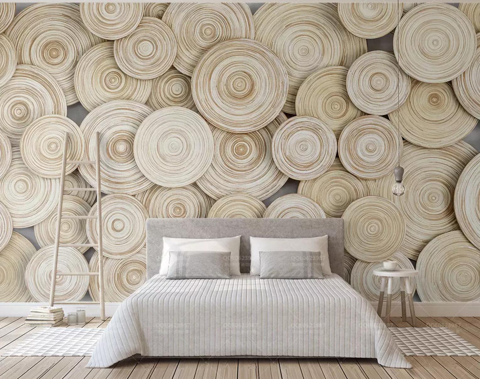 3D White Circle WC335 Wall Murals