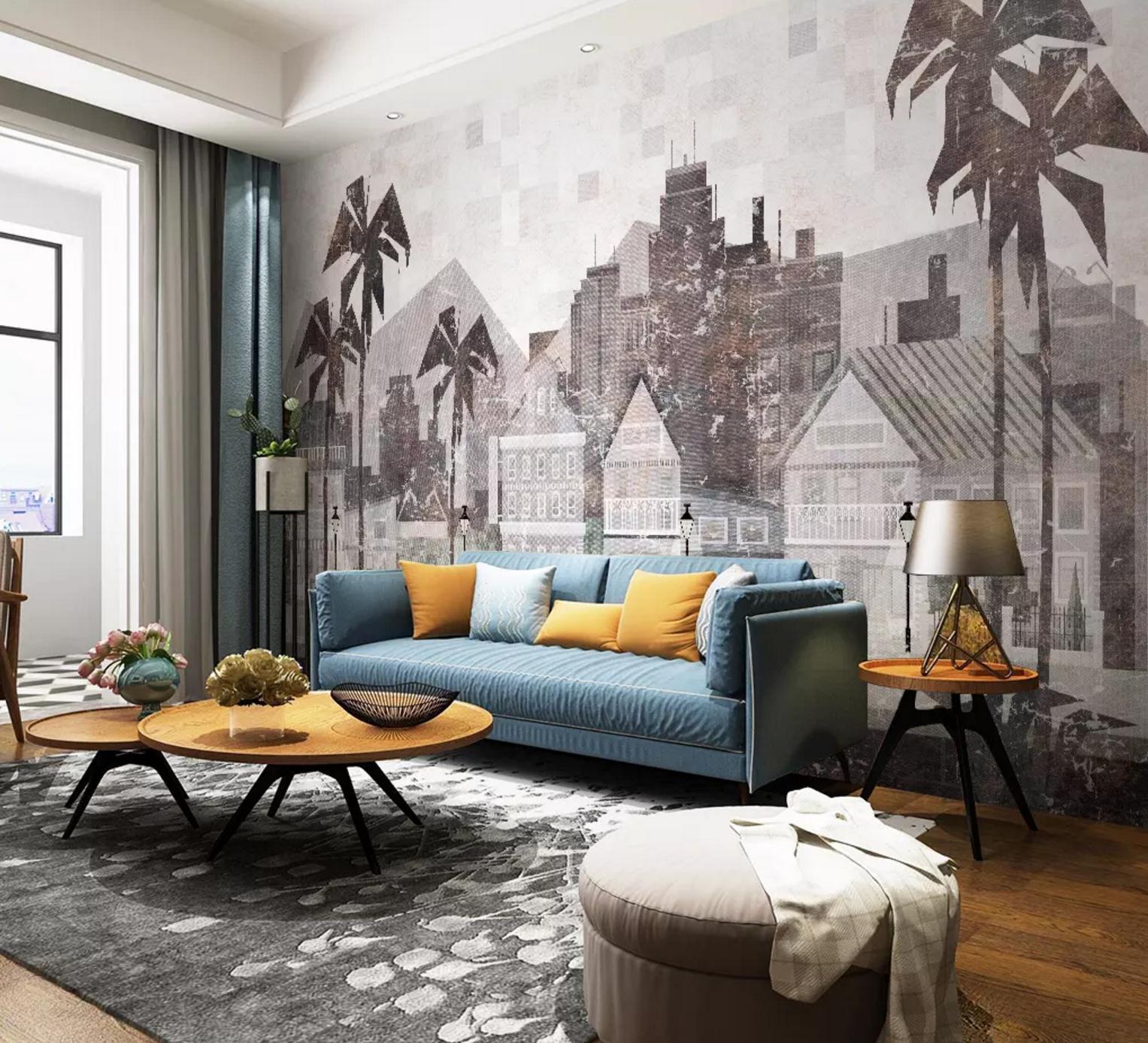 3D Small Town Coconut Tree 424 Wallpaper AJ Wallpaper