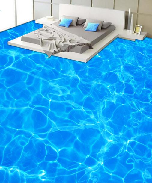 3D Blue Water Floor Mural Wallpaper AJ Wallpaper 2