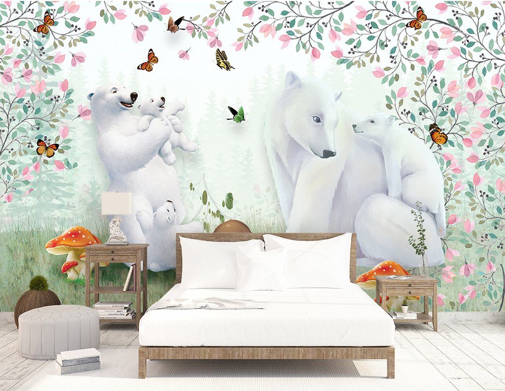 3D Polar Bear 596 Wall Murals Wallpaper AJ Wallpaper 2