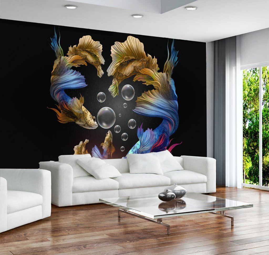 3D Goldfish Bubble 363 Wall Murals Wallpaper AJ Wallpaper 2